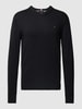 Tommy Hilfiger Strickpullover mit V-Ausschnitt Modell 'PIMA' Black