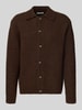 SELECTED HOMME Regular fit gebreid jack van wolmix, model 'LOYD' Donkerbruin