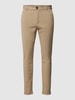 Lindbergh Slim fit stoffen broek met steekzakken  Zand