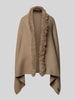 Fraas Poncho mit Kunstfellbesatz Beige