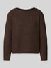Betty Barclay Sweter z dzianiny z okrągłym dekoltem Ciemnobrązowy