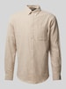 Lindbergh Freizeithemd mit Button-Down-Kragen Sand