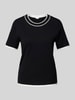 s.Oliver BLACK LABEL Regular fit T-shirt in fijn gebreide look Zwart