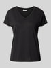 MSCH Copenhagen T-Shirt mit V-Ausschnitt Modell 'Fenya' Black