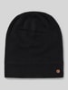 Fraas Kasjmier muts met labelapplicatie Zwart