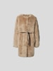 Meteo by Yves Salomon Wollmantel mit Teddyfell  Beige