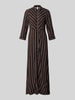 YAS Maxi-jurk van pure viscose model 'Savanna' Donkerbruin