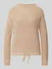 Jake*s Casual Gebreide pullover met opstaande kraag Zand