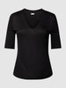 s.Oliver BLACK LABEL T-Shirt aus Viskose mit V-Ausschnitt Black