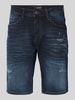 Blend Korte regular fit jeans in destroyed-look Lichtblauw gemêleerd