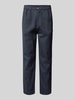 Lindbergh Tapered Fit Bundfaltenhose mit Gürtelschlaufen Dunkelblau