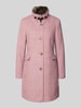 Christian Berg Woman Selection Regular fit lange jas met wol Lichtroze gemêleerd