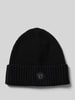 BOSS Beanie aus Schurwolle mit Label-Detail Modell 'Fati' Black