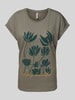 Soyaconcept T-shirt met motief- en statementprint, model 'BABETTE' Kaki
