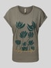 Soyaconcept T-Shirt mit Motiv- und Statement-Print Modell 'BABETTE' Khaki