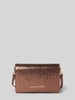 VALENTINO BAGS Schimmernde Handtasche mit Label-Applikation Modell 'EMBER' Rose Gold
