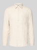 Marc O'Polo Regular fit linnen overhemd met opgestikte borstzak  Beige