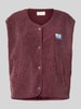 American Vintage Regular fit gilet met logopatch, model 'Hoktown' Bordeaux gemêleerd