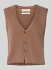 Christian Berg Woman Mouwloos vest van puur kasjmier Hazelnoot