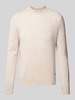 JOOP! Collection Gebreide pullover van scheerwol met opstaande kraag, model 'Davide' Beige