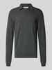 Casual Friday Gebreide pullover met kasjmier en polokraag, model 'FRODE' Donkergrijs
