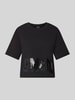 Armani Exchange t-shirt z cekinowym obszyciem Ciemnobrązowy