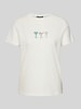 comma T-Shirt mit Motiv-Print Offwhite