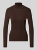 s.Oliver RED LABEL Regular Fit Langarmshirt aus reiner Baumwolle Dunkelbraun