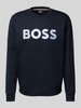 BOSS Sweatshirt mit Label-Stitching Modell 'Soleri' Marine