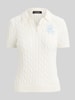 Lauren Ralph Lauren Regular Fit Strick Poloshirt mit Label Stitching Weiss