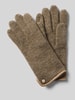 Roeckl Walkhandschuhe aus Schurwolle mit Wappen Emblem Taupe