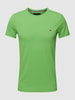 Tommy Hilfiger Slim fit T-shirt met labelstitching Grasgroen