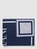 Emporio Armani Ręcznik z nadrukiem z logo Ciemnoniebieski