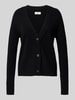 Fynch-Hatton Regular Fit Cardigan aus Wolle mit V-Ausschnitt Black