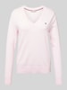 Tommy Hilfiger Strickpullover mit gerippten Abschlüssen Rosa