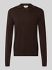 MARKUP Sweter z dzianiny z dodatkiem wiskozy model 'MANICA LUNGA' Ciemnobrązowy