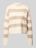 Vero Moda Regular Fit Pullover mit Allover-Muster Modell 'NEZ' Offwhite
