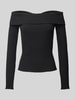 Pieces Langarm Top mit Schulterkragen Modell 'JAZMINE' Black