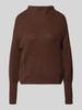 Zero Strickpullover mit Stehkragen Mittelbraun