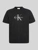 Calvin Klein Jeans Relaxed fit T-shirt van puur katoen met logoprint Zwart