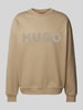 HUGO Sweatshirt met labelprint, model 'Dinex' Lichtbruin