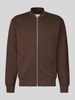 SELECTED HOMME Relaxed fit sweatjack van katoenmix, model 'MACK' Chocoladebruin