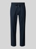 Matinique Regular fit linnen broek met elastische band, model 'barton' Marineblauw