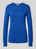 Christian Berg Woman Regular fit gebreide pullover met ribboorden Marineblauw