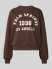 JJXX Oversized Sweatshirt mit Label-Print Modell 'MERLE' Dunkelbraun Melange