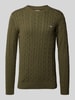 Gant Strickpullover mit gerippten Abschlüssen Khaki