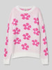 Only Regular Fit Strickpullover mit Blumen-Muster Modell 'NAJA' Hellrosa