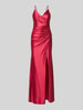 LUXUAR FASHION Maxi-jurk van satijn met draperieën en loopsplit Bordeaux