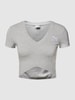 Puma Kort T-shirt met labelstitching, model 'Classics' Lichtgrijs