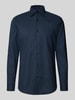 BOSS Slim fit overhemd van katoenmix Marineblauw